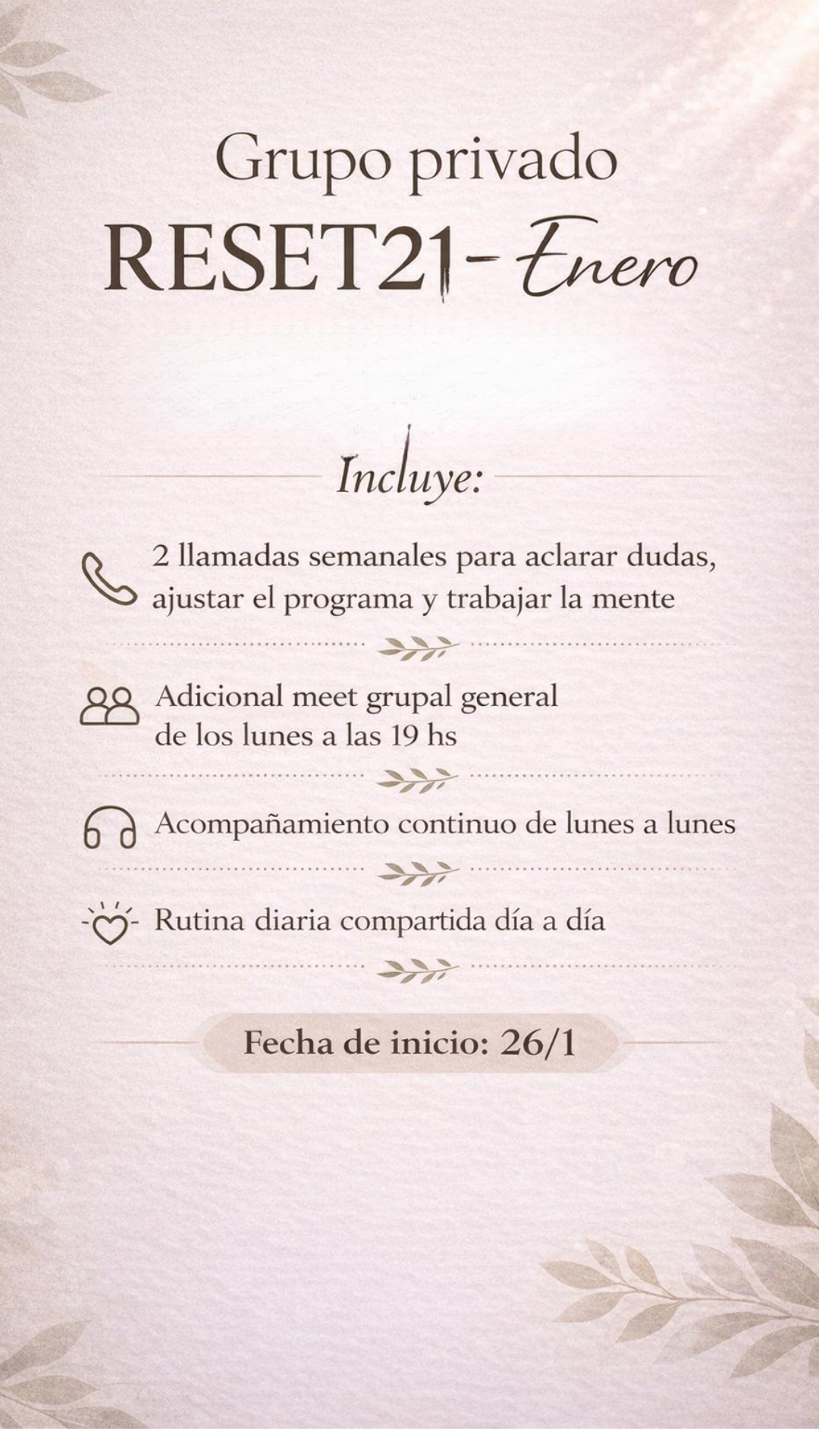 INICIO 26/1 | Acompañamiento grupo privado